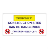 CS486 Construction Sites Dangerous Keep Children Off Out Your Logo Name