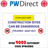 CS486 Construction Sites Dangerous Keep Children Off Out Your Logo Name