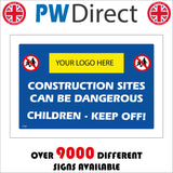 CS487 Construction Sites Dangerous Keep Children Off Out Your Logo Name
