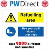 CS489 Refuelling Area Use Your Spill Kit Drip Tray