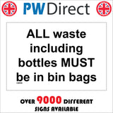 CS496 All Waste Including Bottles Must Be In Bin Bags Recycle Green