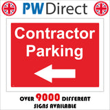 CS502 Contractor Parking Left Arrow Direction Way Space