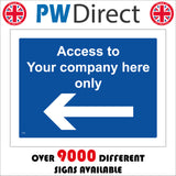 CS534 Access To Company Only Left Arrow Direction Way In Entry Enter