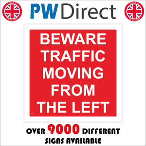 CS544 Beware Traffic Moving From The Left Vehicles Lorries Wagons