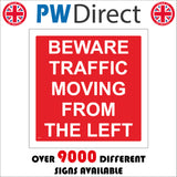 CS544 Beware Traffic Moving From The Left Vehicles Lorries Wagons