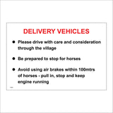 CS552 Delivery Drivers With Care Stop For Horses Village Rural Slow