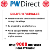 CS552 Delivery Drivers With Care Stop For Horses Village Rural Slow