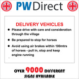 CS552 Delivery Drivers With Care Stop For Horses Village Rural Slow