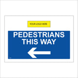 CS557 Pedestrians This Way Left Arrow Logo Company Name Direction