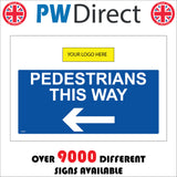 CS557 Pedestrians This Way Left Arrow Logo Company Name Direction