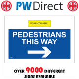 CS558 Pedestrians This Way Right Arrow Logo Name Company Direction