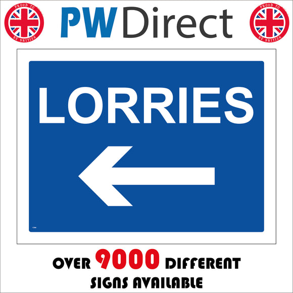 Lorries Left Arrow Direction Route Wagons Trucks HGV – PWDirect