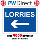 CS566 Lorries Left Arrow Direction Route Wagons Trucks HGV