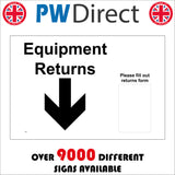 CS568 Equipment Returns Please Fill Out Returns Form Arrow