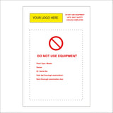 CS569 Do Not Use Equipment Safety Check Tag Logo Name Company