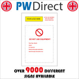 CS569 Do Not Use Equipment Safety Check Tag Logo Name Company