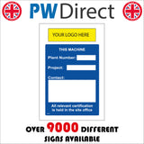 CS570 Plant Number Project Safety Label Logo Details Company Name