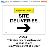 ABL005 Site Entrance Right Left Arrow Access Demolition Traffic