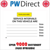 CS592 Service Intervals On This Vehicle Label