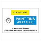 CS597 Paint Tins Part Full Recycling Decorating Recycling Logo