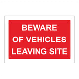 CS608 Beware Of Vehicles Leaving Site