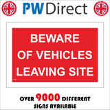 CS608 Beware Of Vehicles Leaving Site