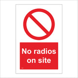 CS609 No Radios On Site Music Prohibited