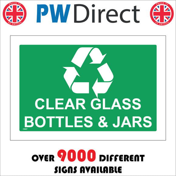 CS637 Clear Glass Bottles And Jars Recycling Skip Rubbish