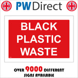 CS654 Black Plastic Waste Red Background White Text