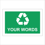 CS663 Your Words Text Choice Custom Green White Recycle