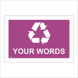 CS664 Your My Words Custom Personalise Choice Recycle Pink