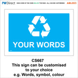 ABL003 Recycling Choice Custom Text Words Refuse Bins Dog Poo