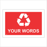 CS668 Your Words Custom Red Bespoke My Choice Recycle Reclaim