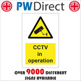 CT001 Cctv In Operation Sign with Camera Triangle