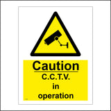 CT005 Caution C.C.T.V In Operation Sign with Camera Triangle