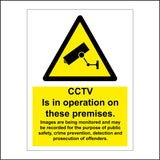 CT006 Cctv Is On These Premises Sign with Camera Triangle