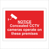 CT013 Notice Concealed Cctv Cameras Operate On These Pre Sign with Camera