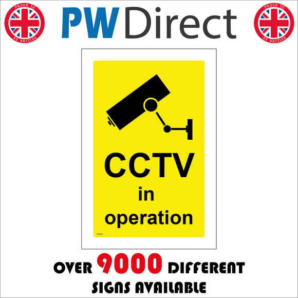 CT015 Cctv In Operation Sign with Camera Triangle