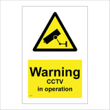 CT016 Warning Cctv In Operation Sign with Camera Triangle