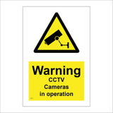 CT017 Warning Cctv Cameras In Operation Sign with Camera Triangle