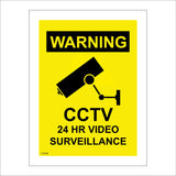 CT018 Warning Cctv 24 Hr Video Surveillance Sign with Camera