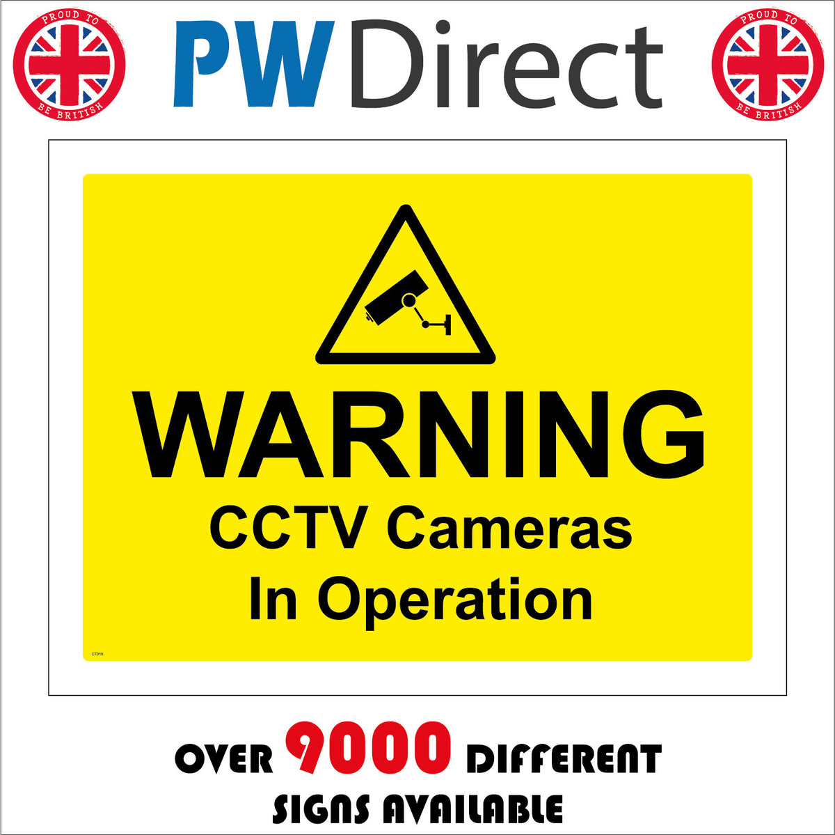 Warning Cctv Cameras In Operation Sign with Camera Triangle – PWDirect