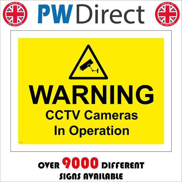 CT019 Warning Cctv Cameras In Operation Sign with Camera Triangle