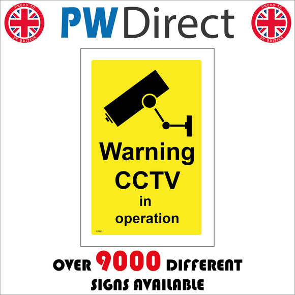 CT023 Warning Cctv In Operation Sign with Camera