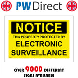 CT024 Notice This Property Protected By Electronic Surve Sign