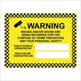CT026 Warning Images And Sound Are Being Recorded For Th Sign with Camera