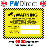 CT026 Warning Images And Sound Are Being Recorded For Th Sign with Camera