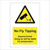 CT069 No Fly Tipping Anyone Found Liable For Prosecution Sign with Camera