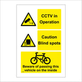 CT081 CCTV No Passing Bike Cycling Blind Spot Keep Back