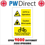 CT081 CCTV No Passing Bike Cycling Blind Spot Keep Back